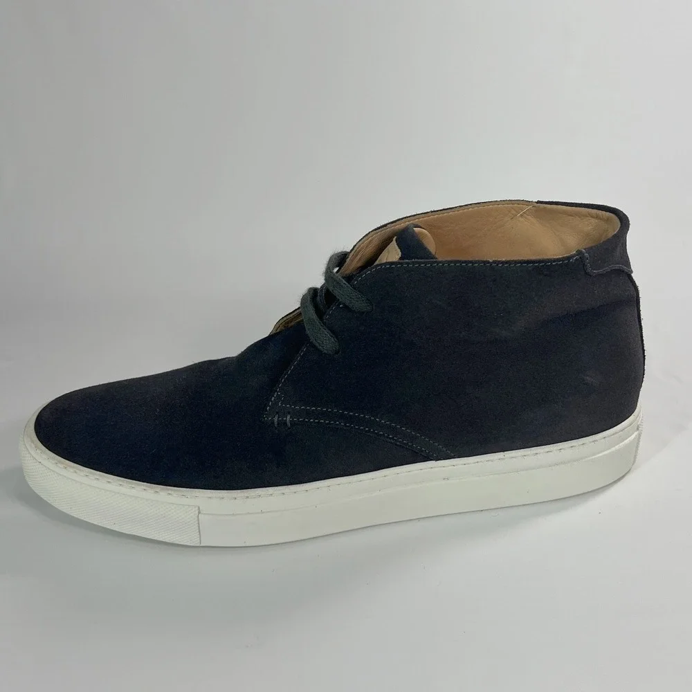 Greats Royale Chukka Navy‎ Blue Suede Mid Top Sneaker Men's 11.5 Made in Italy